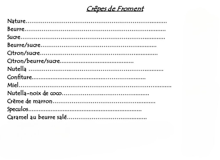 tarif crepes froment